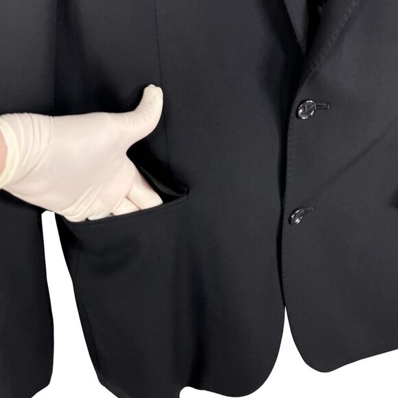 Batistini Mens 44L Black Single Breasted Blazer Italian Wool Sport Coat Timeless - Picture 6 of 16